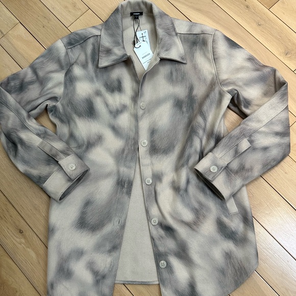 Express Printed Brushed Twill Shacket - Picture 8 of 9